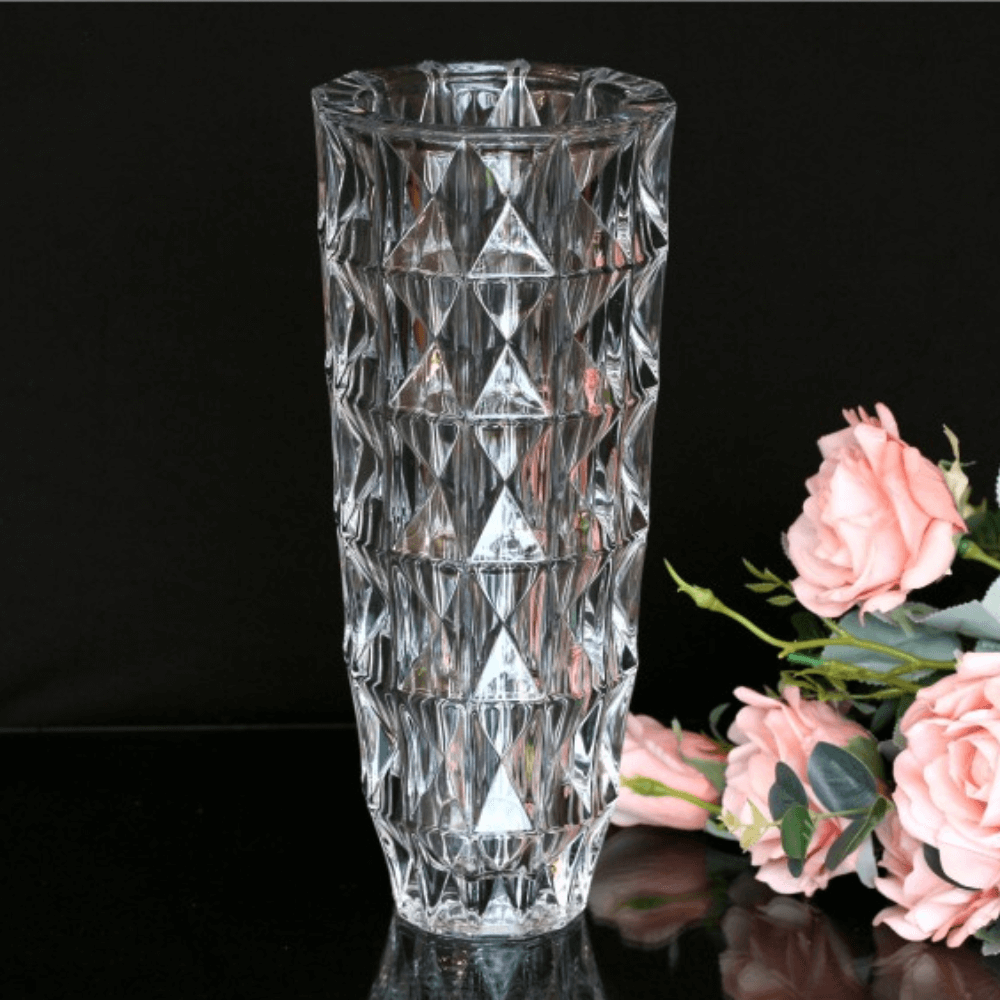 Bình hoa pha lê Crystal Bohemia Diamond 25, 28, 33 cm nhiều màu