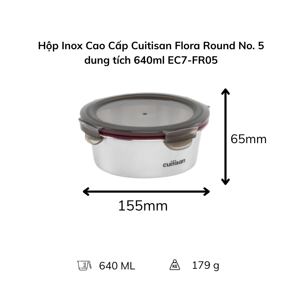 Hộp Inox Cao Cấp Cuitisan Flora nhiều dung tích