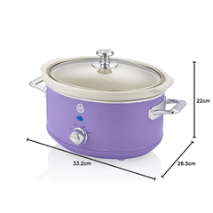 Nồi nấu chậm Swan Retro 3,5L nhiều màu