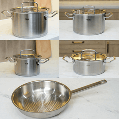 Bộ nồi Fissler Profi 5 món kèm chảo inox Profi 24/28cm made in Germany