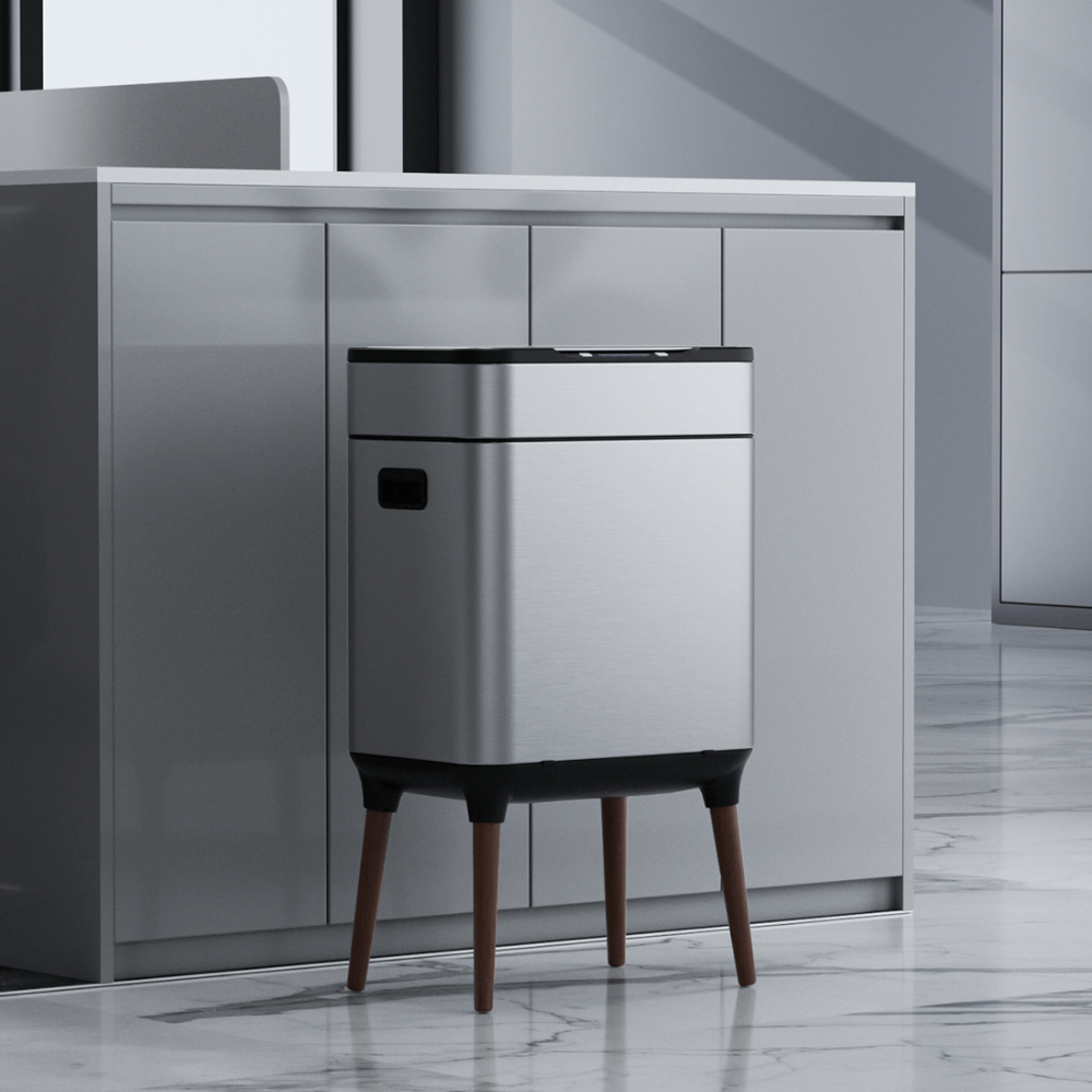 Thùng rác cảm ứng ELPHECO nắp inox 20 L có thùng rác rời bên trong, có chân & khử mùi ozone, nhiều màu