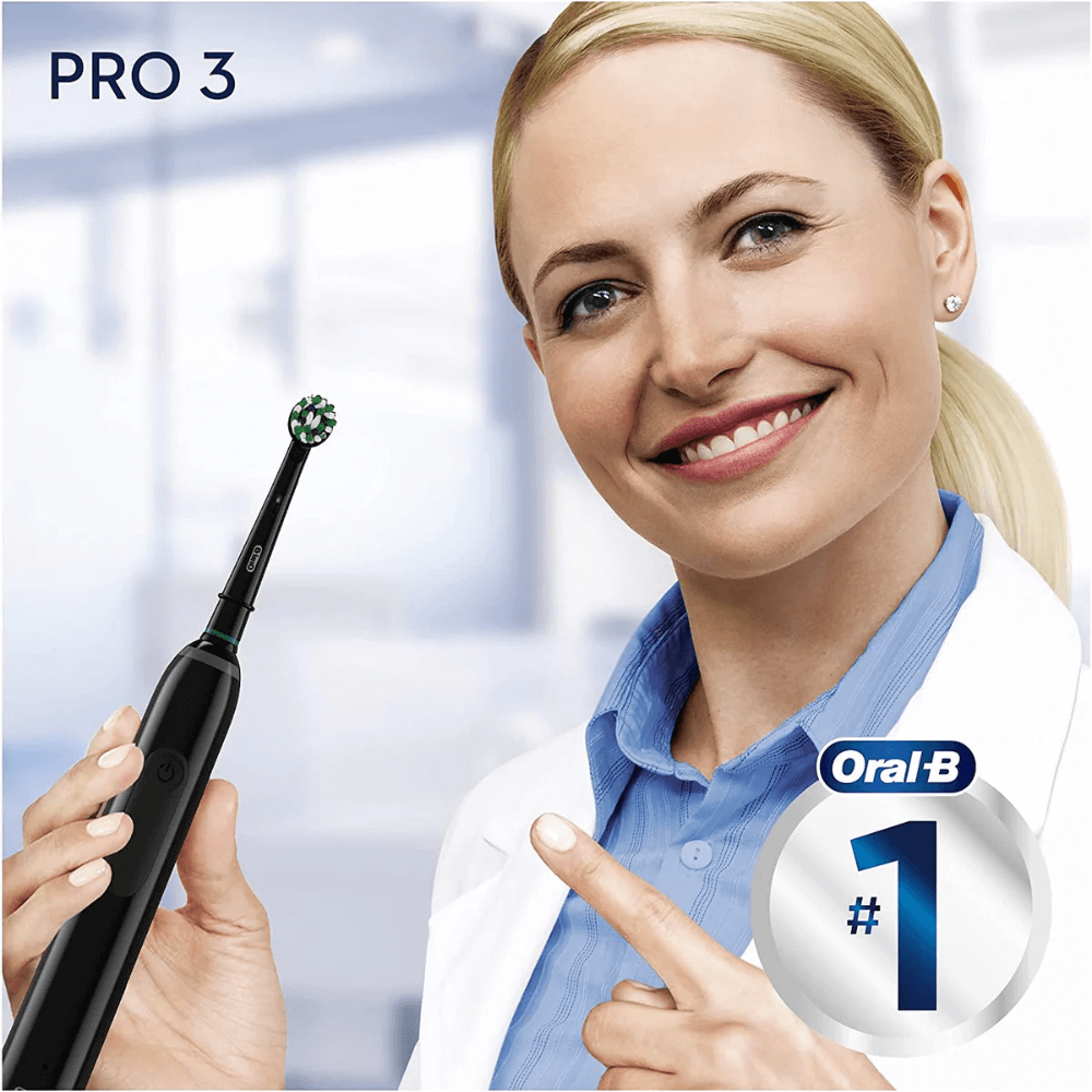 Set 2 bàn chải điện ORAL-B Pro 3 3900 màu đen và hồng