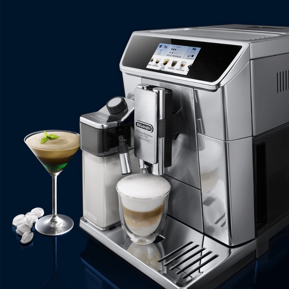 Máy pha cà phê tự động De'Longhi PrimaDonna Elite Experience ECAM 656.85.MS màu bạc