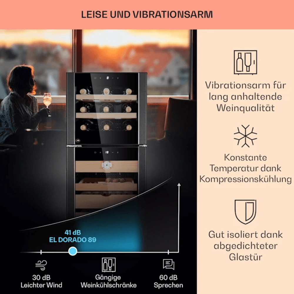 Tủ tích hợp cigar, rượu vang Klarstein 89L