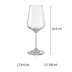 Bộ 6 ly vang Bohemia Sandra nhiều dung tích