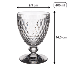 Set 4 ly pha lê VILLEROY BOCH Boston 400ml, nhiều màu