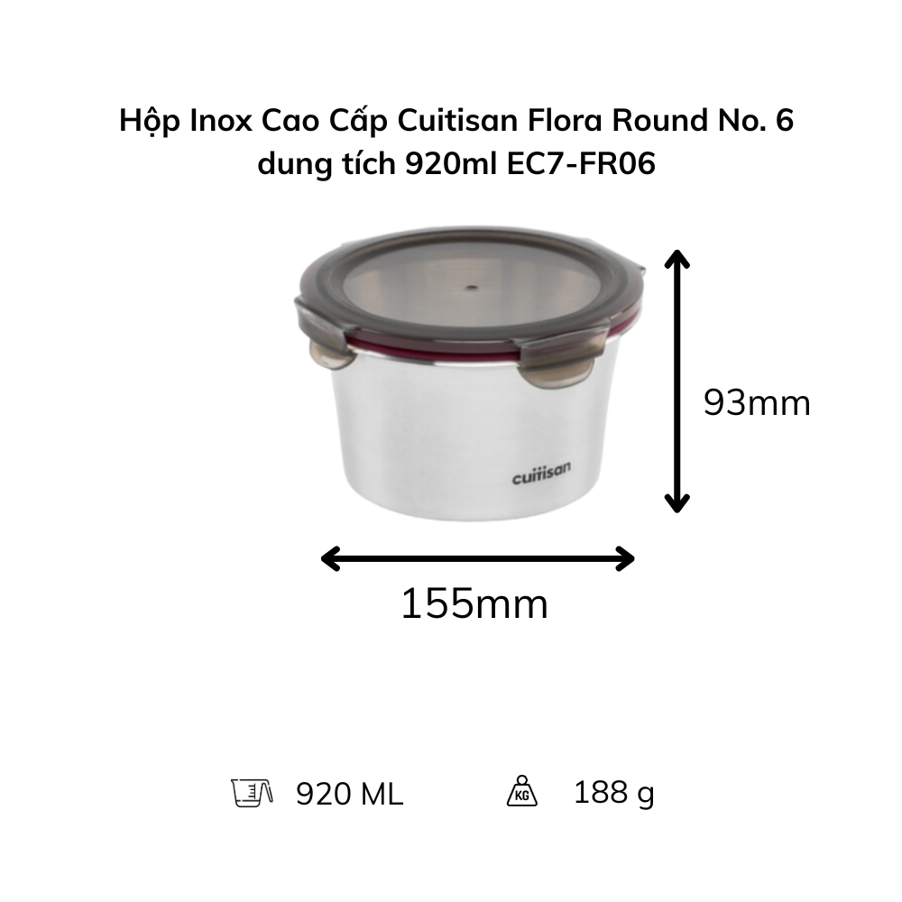 Hộp Inox Cao Cấp Cuitisan Flora nhiều dung tích