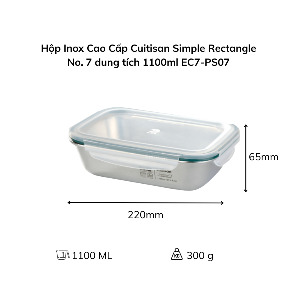 Hộp Inox Cao Cấp Cuitisan Simple nhiều dung tích