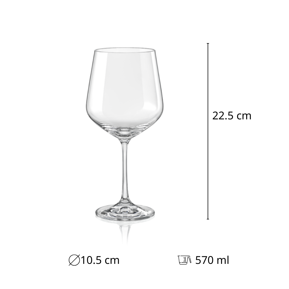 Bộ 6 ly vang Bohemia Sandra nhiều dung tích