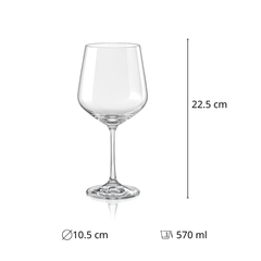 Bộ 6 ly vang Bohemia Sandra nhiều dung tích