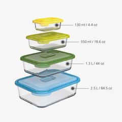 Set 4 hộp thủy tinh đựng thực phẩm Joseph Joseph 81060