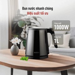 Ấm siêu tốc GKÖCH 1000W 1L HB-K0680 màu đen