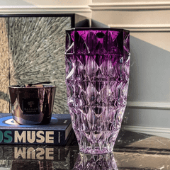 Bình hoa pha lê Crystal Bohemia Diamond 25, 28, 33 cm nhiều màu