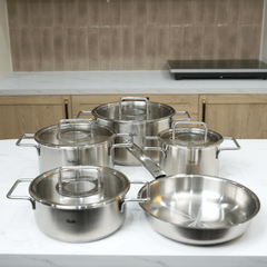 Bộ nồi Fissler Pure Collection 5 món vung kính kèm chảo made in Germany