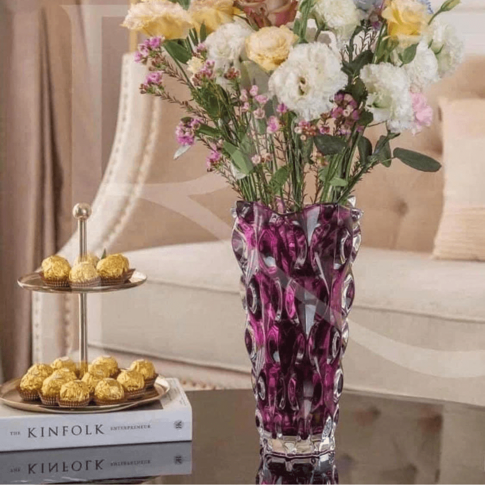 Bình hoa pha lê Bohemia Samba 30,5 cm nhiều màu