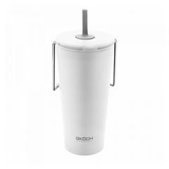 Cốc giữ nhiệt có ống hút đi kèm GKÖCH dung tích 600ml màu trắng