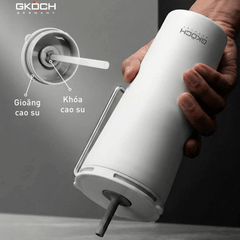 Cốc giữ nhiệt có ống hút đi kèm GKÖCH dung tích 600ml màu trắng