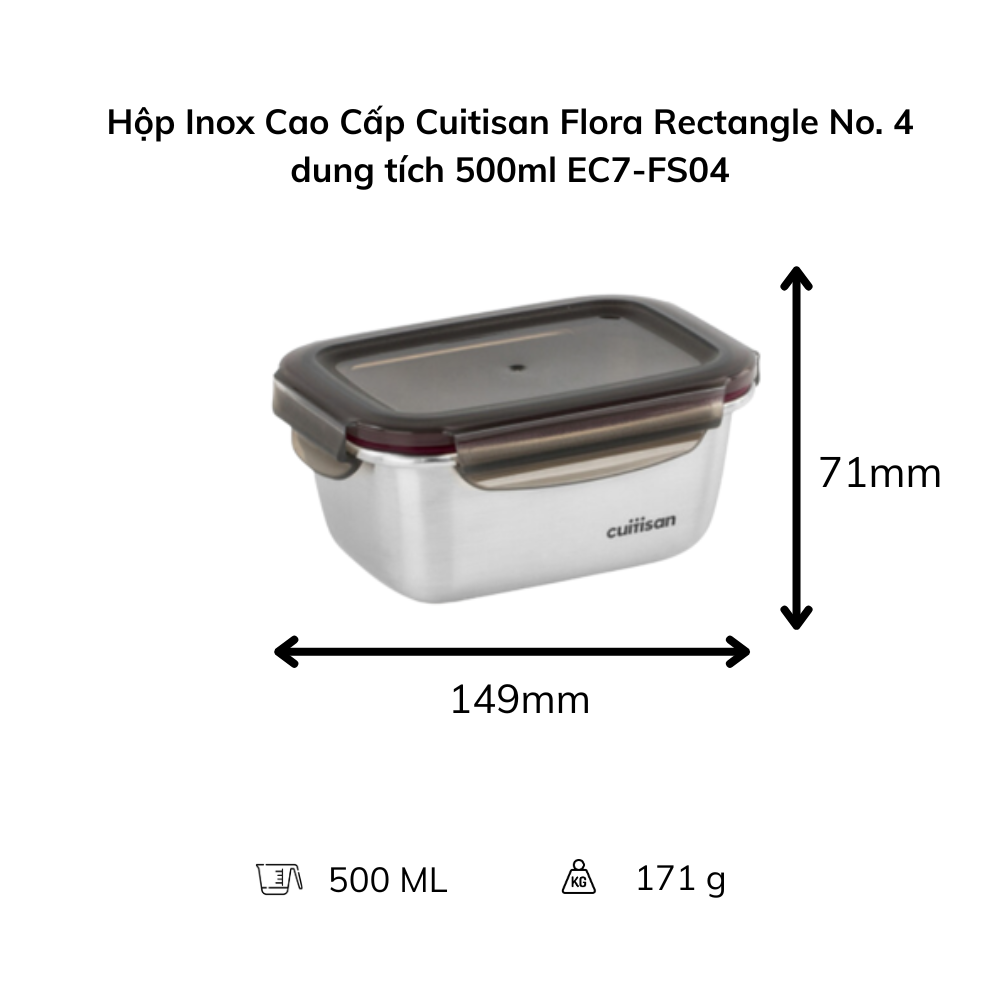 Hộp Inox Cao Cấp Cuitisan Flora nhiều dung tích