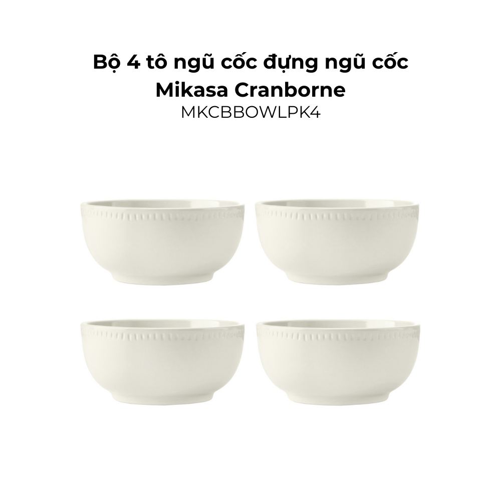Đồ dùng bàn ăn Mikasa Cranborne nhiều món, chất liệu gốm đá