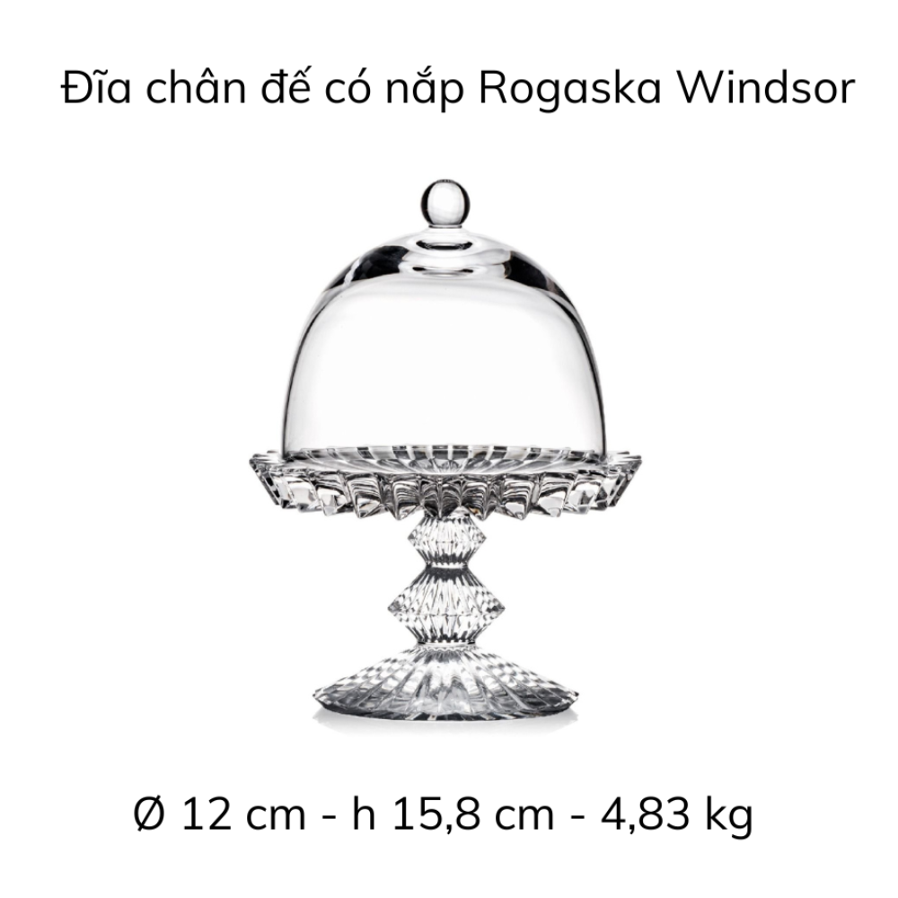 Đĩa chân đế có nắp Rogaska Windsor 12cm