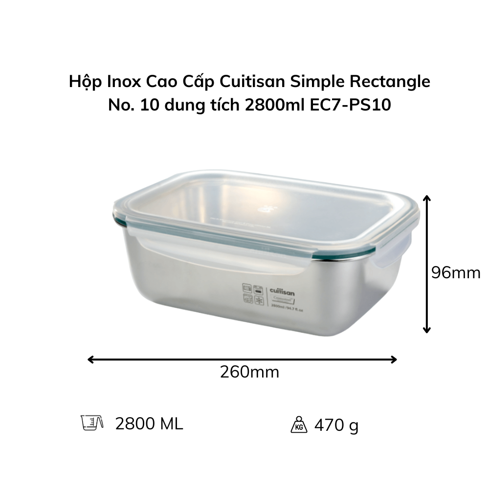 Hộp Inox Cao Cấp Cuitisan Simple nhiều dung tích