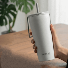 Cốc giữ nhiệt có ống hút đi kèm GKÖCH dung tích 600ml màu trắng