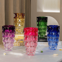Bình hoa pha lê Crystal Bohemia Diamond 25, 28, 33 cm nhiều màu