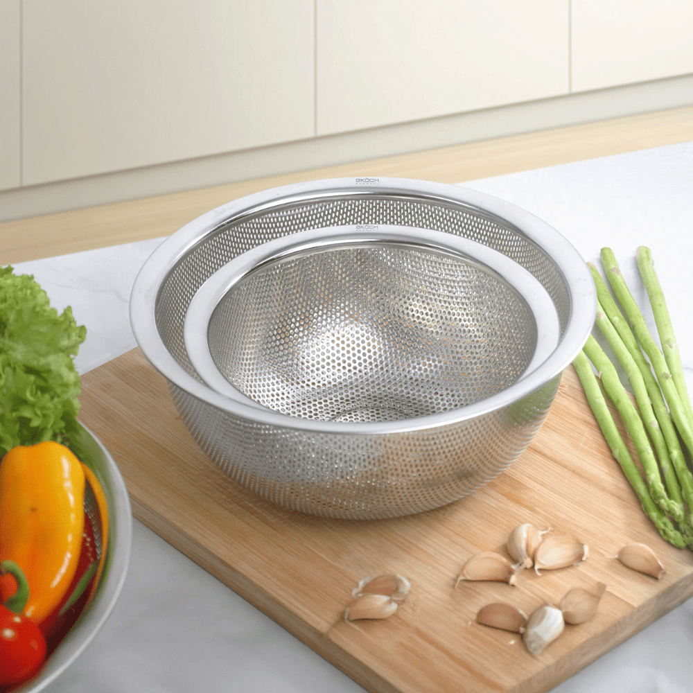 Bộ 3 rổ inox 16-20-24cm GKÖCH MYDH1012 không có tay cầm