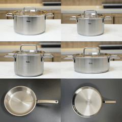 Bộ nồi Fissler Pure Collection 5 món vung kính kèm chảo made in Germany