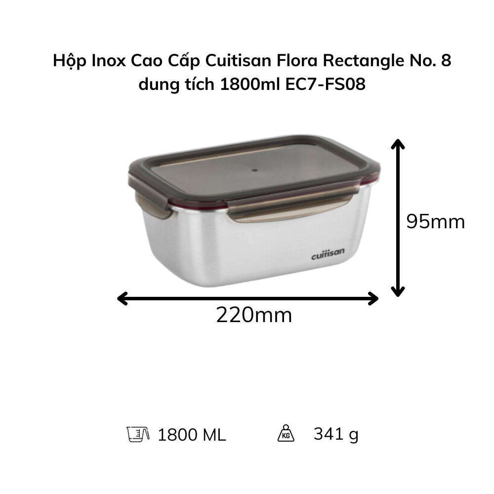 Hộp Inox Cao Cấp Cuitisan Flora nhiều dung tích