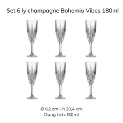 Set 6 ly pha lê Bohemia Vibes 180ml/ 250ml/ 380ml