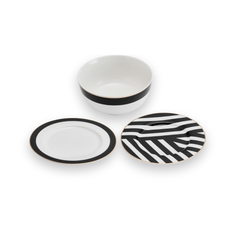 Đồ dùng bàn ăn Mikasa Luxe Deco nhiều món, chất liệu sứ xương