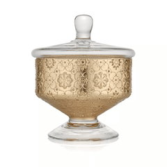 Hũ kẹo Arabesque Gold Leaf 20cm IVV 7530.2