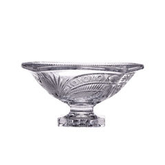 Mâm bồng chân đế vuông M56 34cm Crystal Bohemia