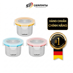 Set 3 hộp trữ đồ ăn dặm Inox 316 Cuitisan 200ml/250ml kháng khuẩn cao cấp