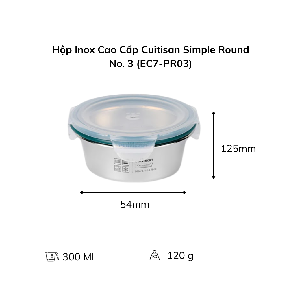 Hộp Inox Cao Cấp Cuitisan Simple nhiều dung tích