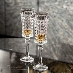 Bộ 6 ly pha lê Bohemia champagne kim cương 120ml