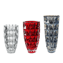Bình hoa pha lê Crystal Bohemia Diamond 25, 28, 33 cm nhiều màu