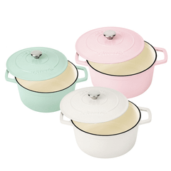 Nồi gang tròn Ciwete 24/27cm nhiều màu