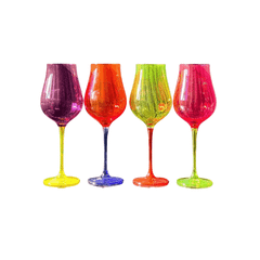 Set 4 ly vang Limosa màu 400ml Crystal Bohemia