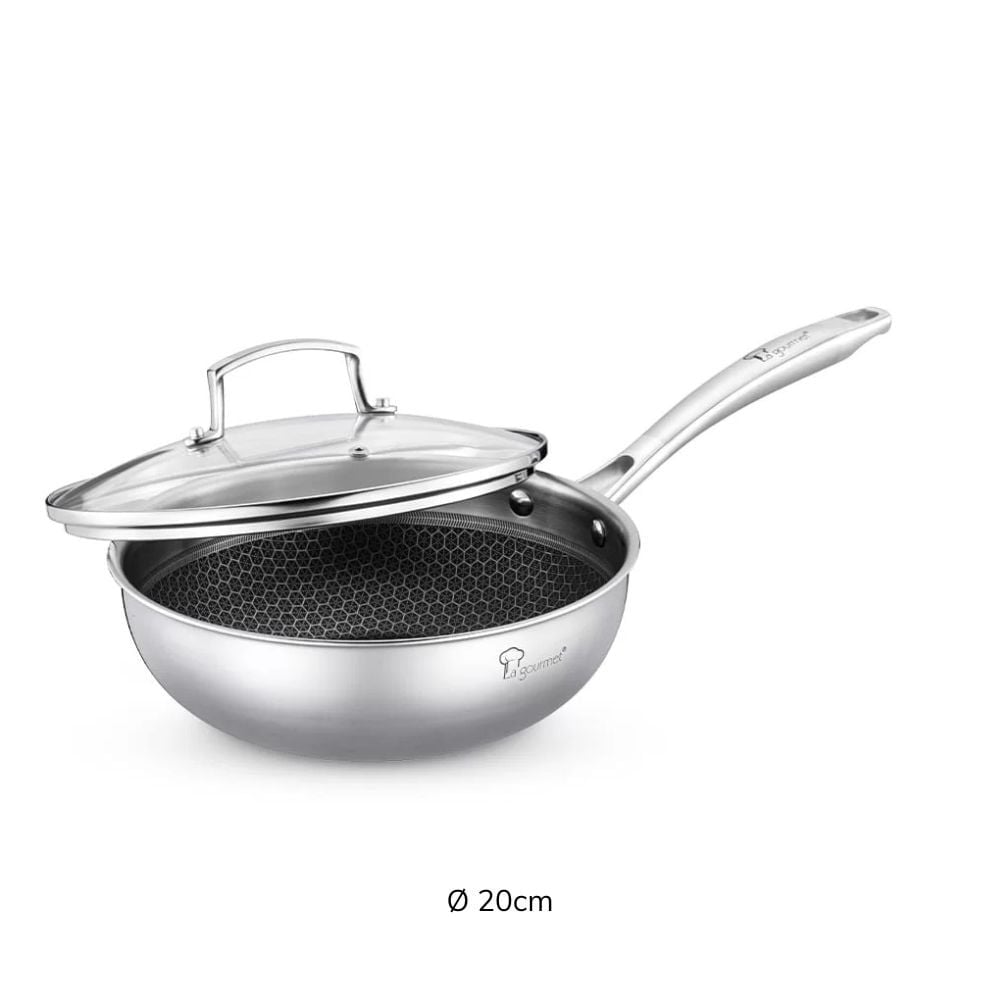 Chảo sâu lòng tổ ong Galactic La gourmet 20/24/28cm có nắp
