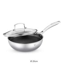 Chảo sâu lòng tổ ong Galactic La gourmet 20/24/28cm có nắp