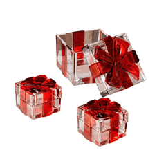 Thố pha lê Doza đỏ Crystal Bohemia