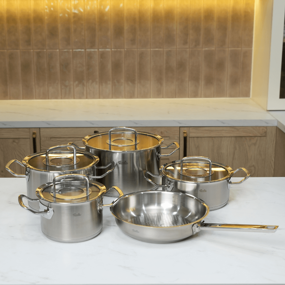 Bộ nồi Fissler Profi 5 món kèm chảo inox Profi 24/28cm made in Germany