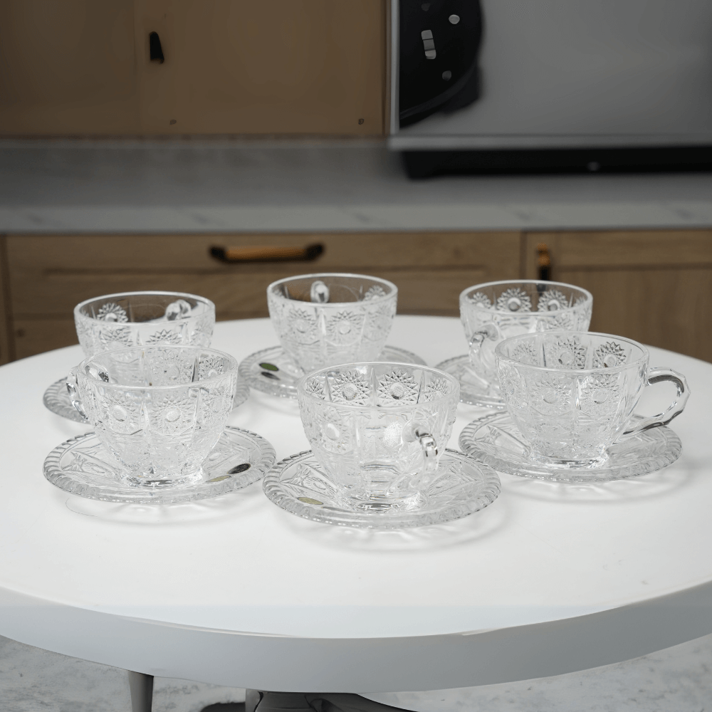 Set 6 tách trà kèm đĩa M57 Crystal Bohemia