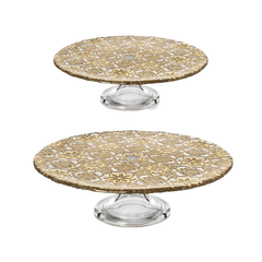 Đĩa chân đế IVV Arabesque Gold Leaf, nhiều kích cỡ
