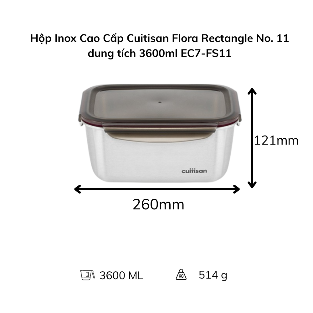 Hộp Inox Cao Cấp Cuitisan Flora nhiều dung tích