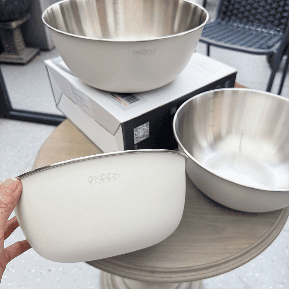 Bộ 3 âu inox phủ sơn kem lì 22-25-28cm GKÖCH MYTY0810