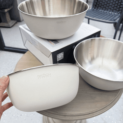 Bộ 3 âu inox phủ sơn kem lì 22-25-28cm GKÖCH MYTY0810