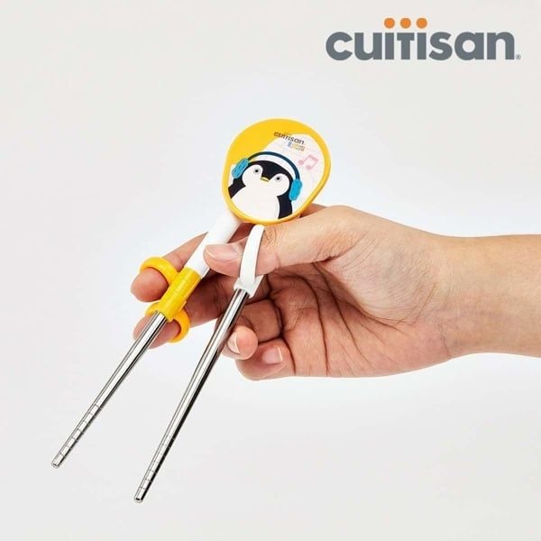 Đũa tập ăn dặm Cuitisan vòng xỏ ngón Silicon mềm mại (Màu Vàng) - EC10-303Y